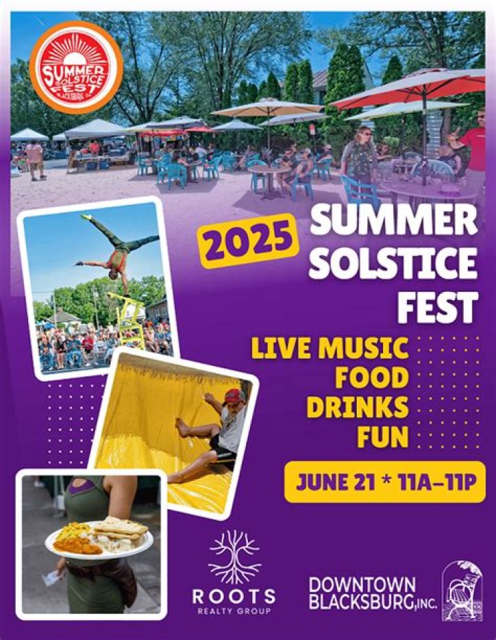 🌞 14th Annual Summer Solstice Fest @ Downtown Blacksburg