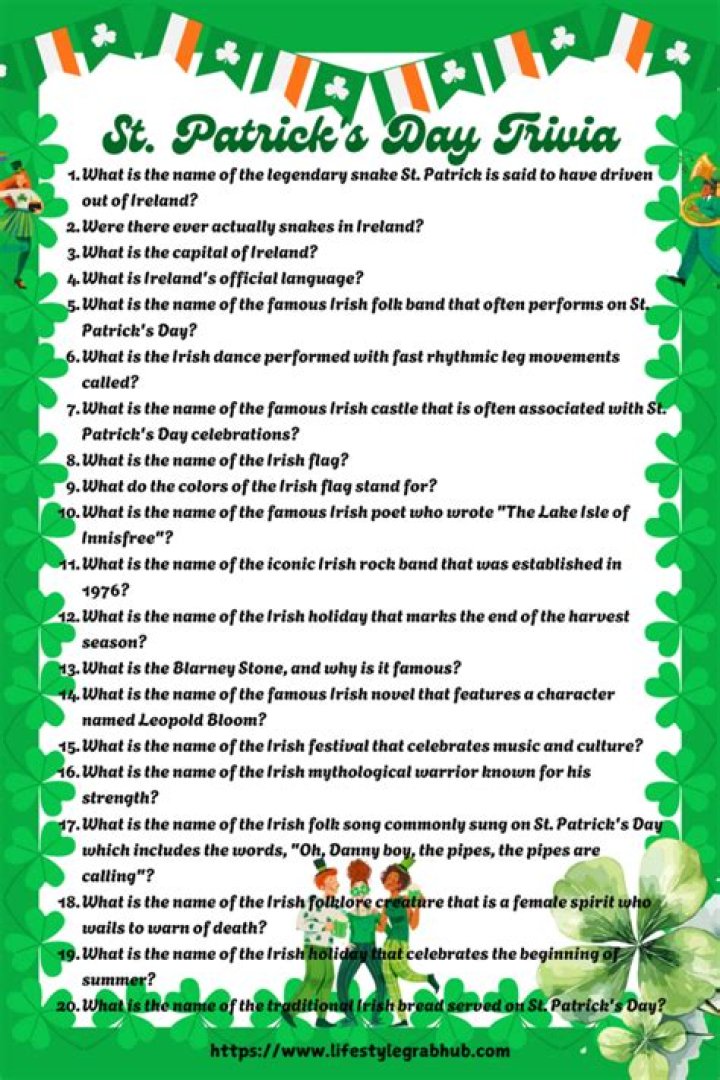 30 Fun St. Patrick's Day Trivia Questions And Answers
