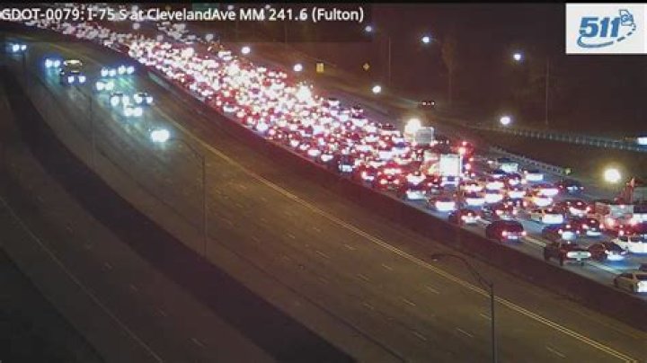 Atlanta traffic I 75 85 at Langford Parkway