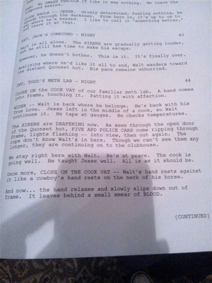 Behold the Final Two Pages of Breaking Bad’s Finale Script