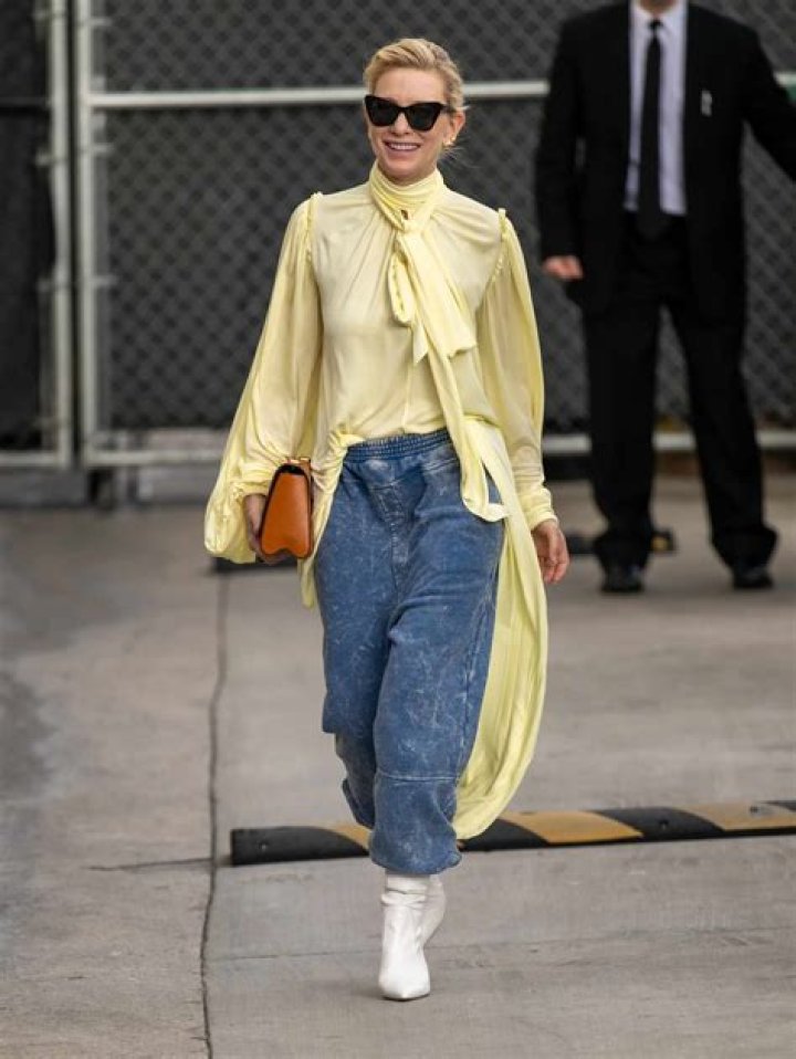 Cate Blanchett Wore Ultra-Comfy Denim Joggers