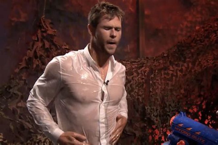 Chris Hemsworth Basically Did a Wet-T-Shirt Contest on Fallon