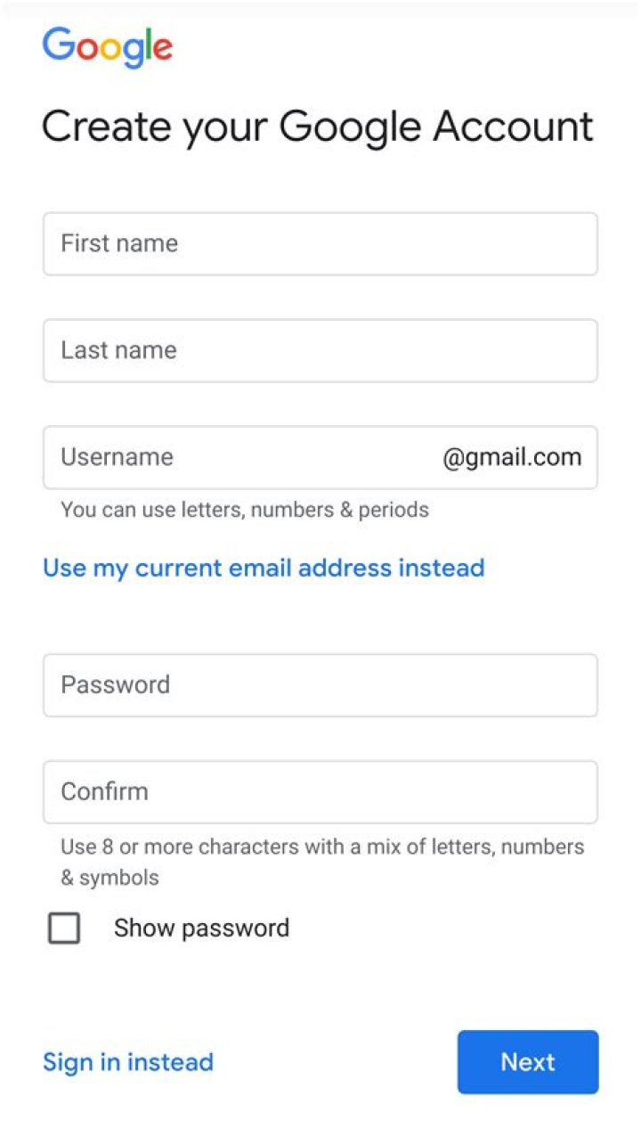 جوجل انشاء حساب Create your Google Account