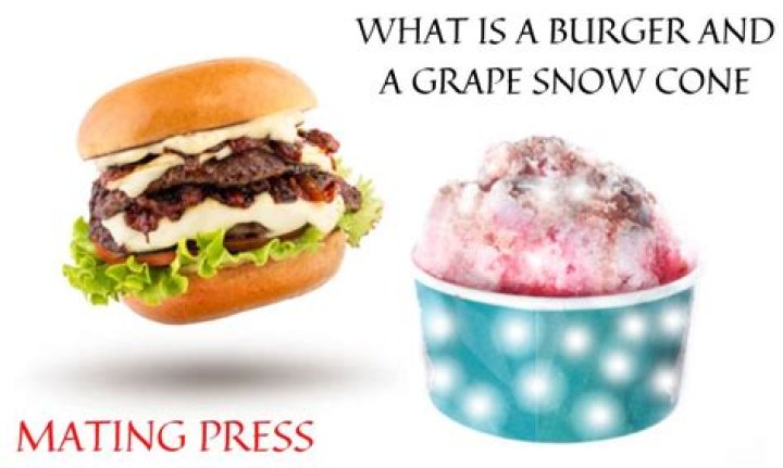 Delightful Duo: The Burger And Grape Snow Cone Experience