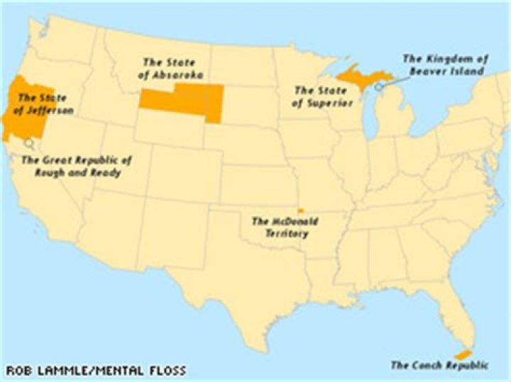 Eight rebellious U.S. regions and secessionist efforts