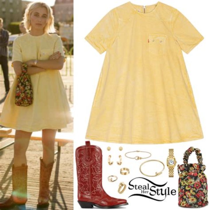 Emma Chamberlain: Yellow Dress, Red Boots
