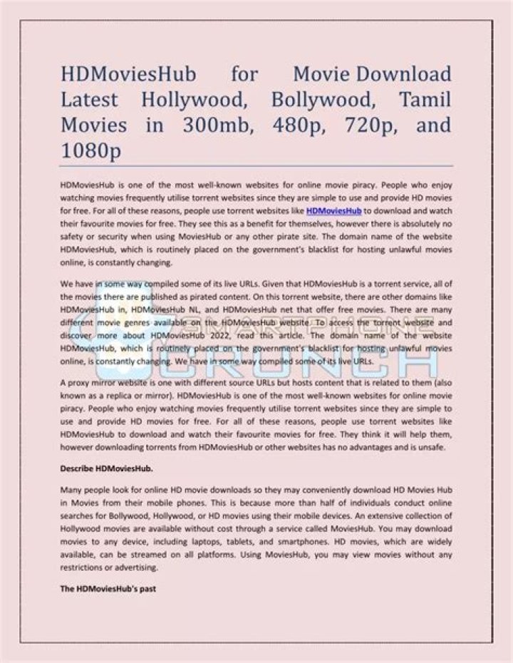 Everything You Need To Know About HDMoviesHub In One Complete Guide.
