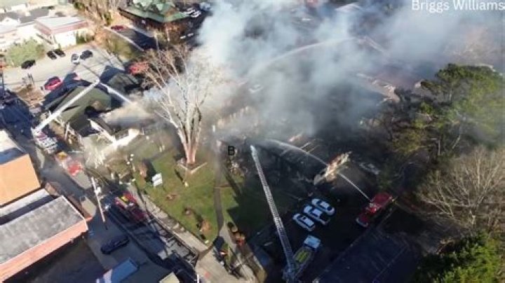 Fire rips through several businesses in Downtown Blue Ridge | Aerials