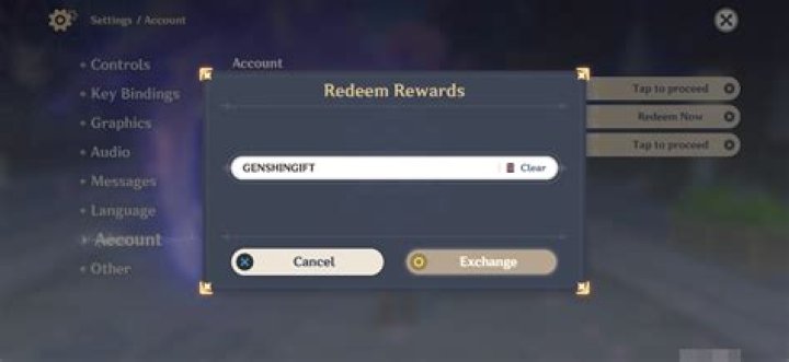 How do I redeem my epic code on Genshin Impact?