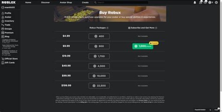 How much does 1k Robux cost?