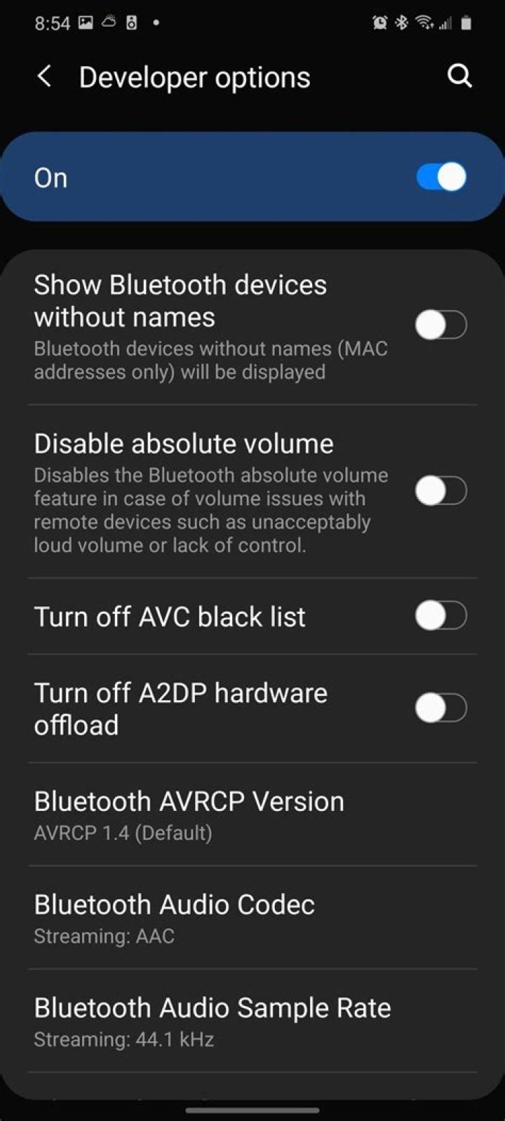 How to disable absolute volume on Galaxy S20
