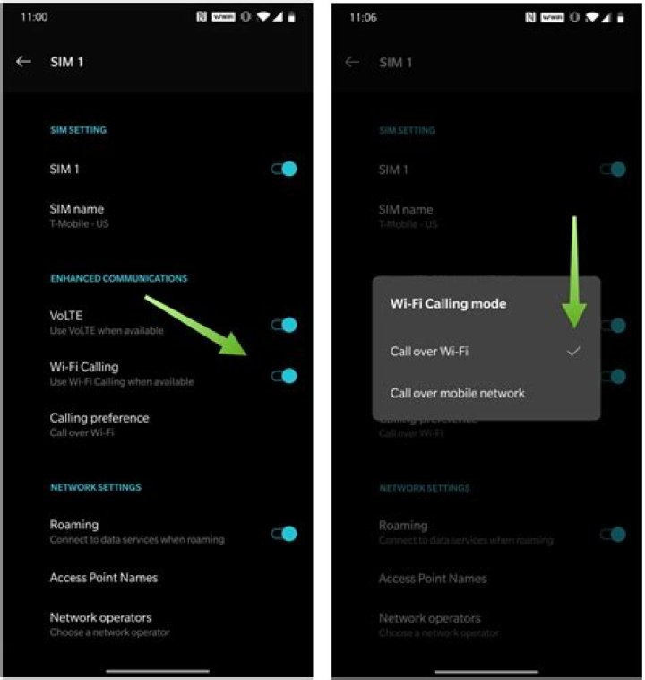 How to enable Wi-Fi calling on a OnePlus phone