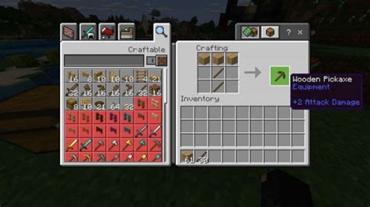 How to Make a Wooden Pickaxe in Minecraft