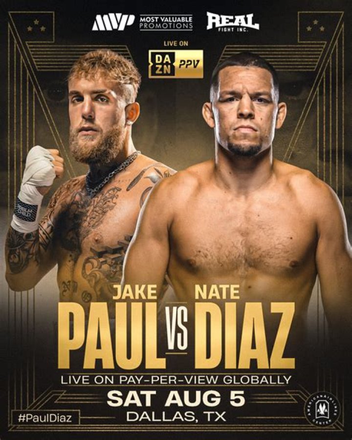 Jake Paul vs. Nate Diaz boxing match set for Aug. 5 in Dallas
