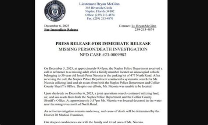 Jonah Peter Nicosia Lorenzo Walker Technical High School Student Found Dead