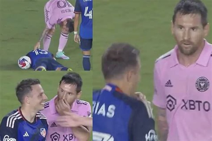 Lionel Messi loses his cool with Santiago Arias over dive
