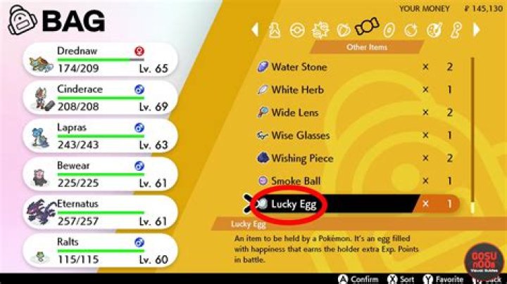 Lucky Egg Location in Pokemon Sword & Shield
