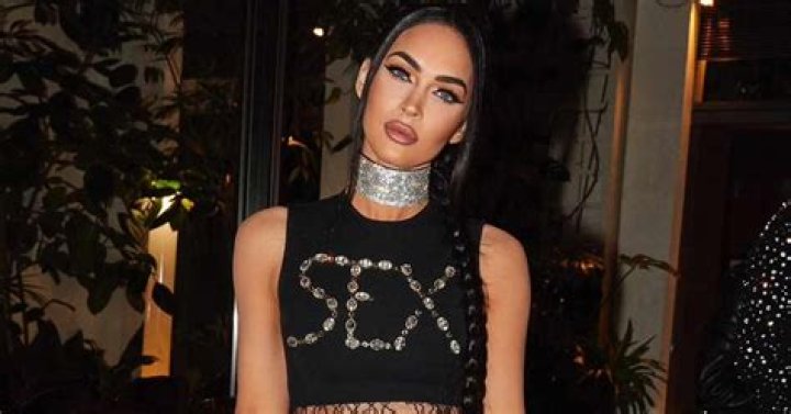 Megan Fox Wore a Sparkly Fishnet Top with No Bra Underneath Her Blazer