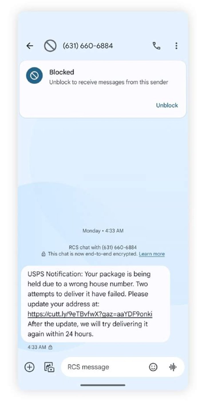 Scam text messages impersonating USPS