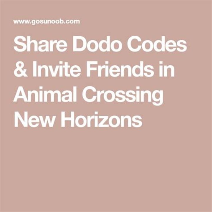 Share Dodo Codes & Invite Friends in Animal Crossing New Horizons