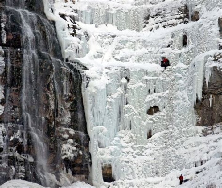Snow Storm Causes Avalanche At Utah’s Bridal Veil Falls