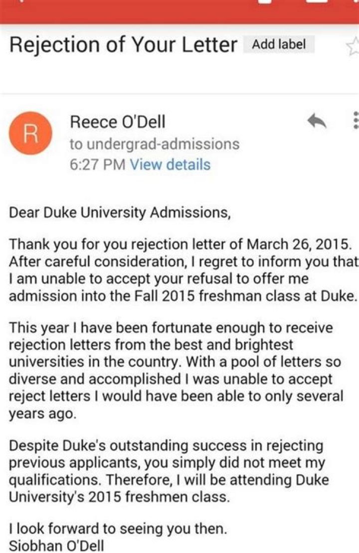 Student Rejects Duke University's Rejection Letter & Tells Them 'I Will Be Attending'