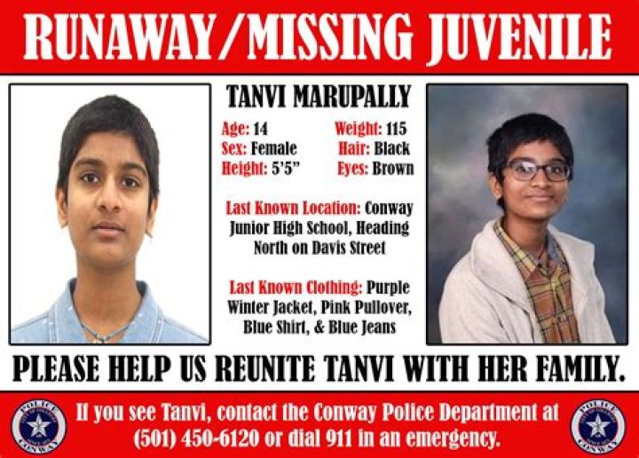 Tanvi Missing Conway AR Found Safe After Disappearing For 71 Days