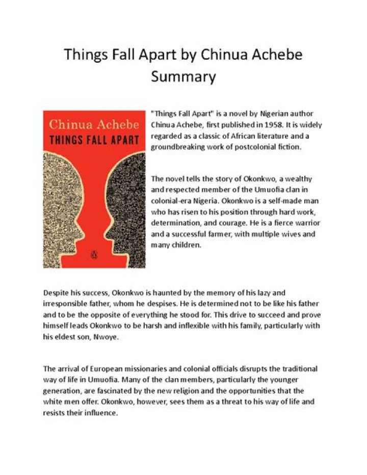 Things Fall Apart by Chinua Achebe: Book Summary | What Is Things Fall Apart About?