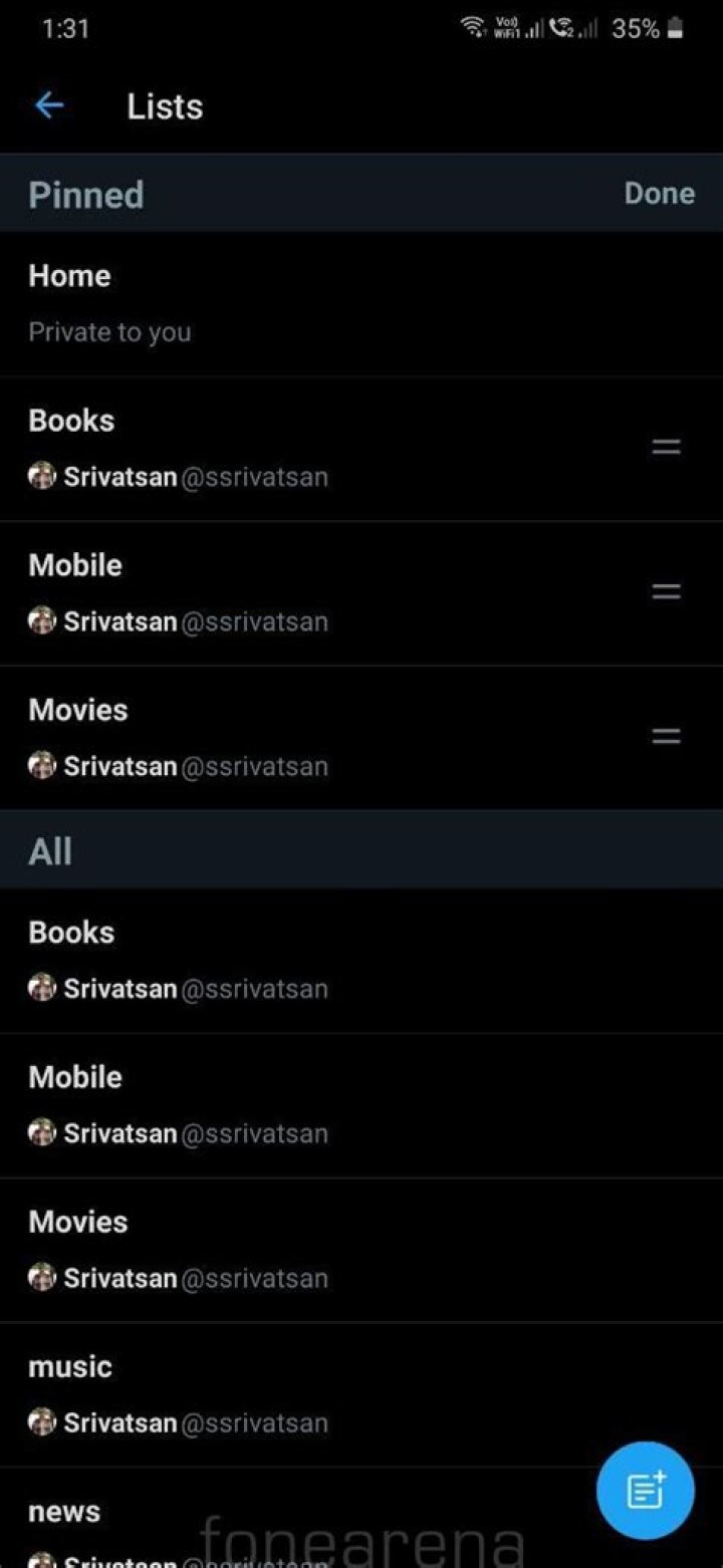 Twitter's pinned lists feature is making its way to Android