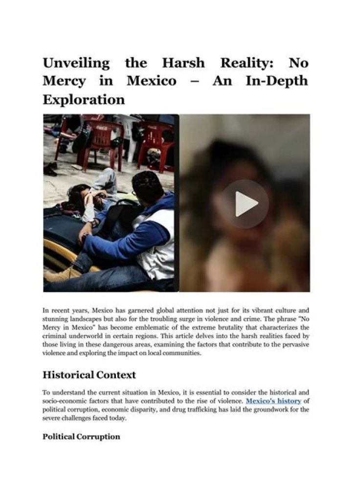 Understanding The No Mercy In México Context