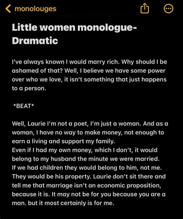 Upstaged by 'the monologue woman'