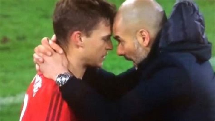 What did Guardiola tell Kimmich during their famous embrace?