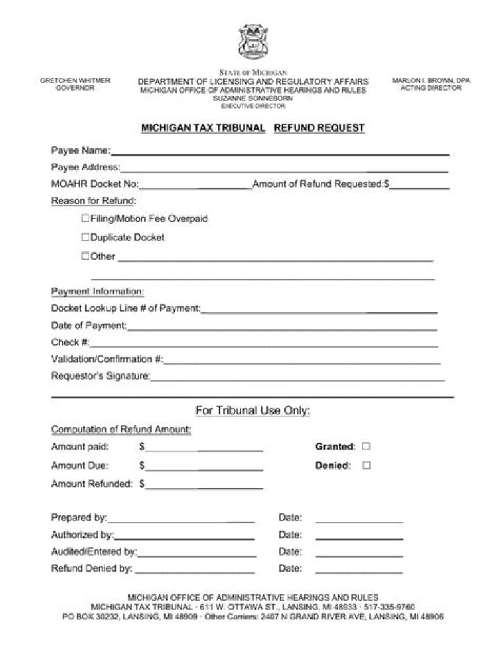 What is State Of Michigan Pmt/refund Mean