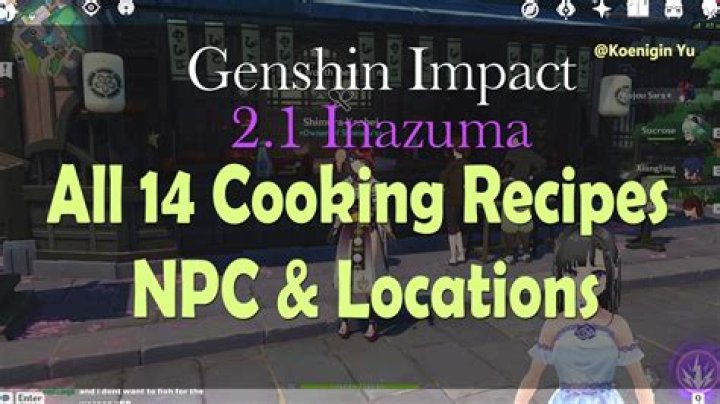 Where to get all Inazuma recipes Genshin Impact?