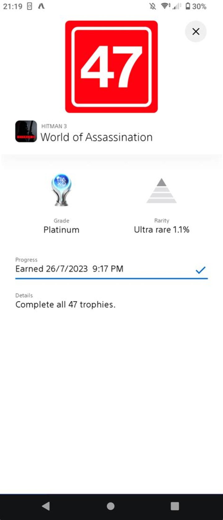 Will Hitman 3 have a platinum trophy?